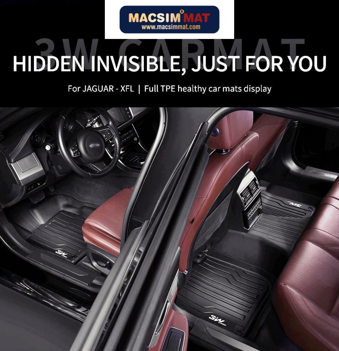 Thảm lót sàn xe ô tô dành cho JAGUAR XE 2014- đến nay Nhãn hiệu Macsim 3W chất liệu nhựa TPE đúc khuôn cao cấp - màu đen