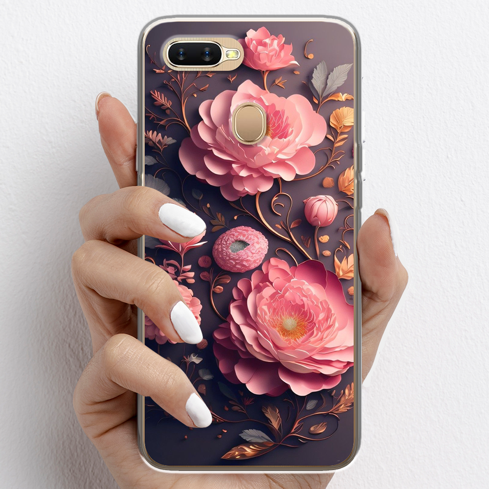 Ốp lưng cho Oppo A3s, Oppo A5s nhựa TPU mẫu Hoa hồng