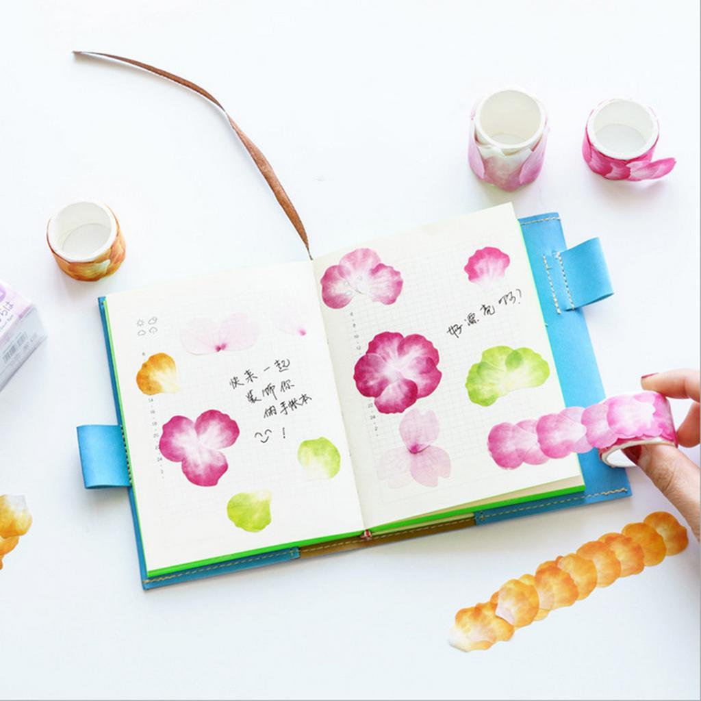 Watercolor Sakura Petal Washi Tape DIY Decorative Scrapbooking Sticker Masking Adhesive Tape Hand Account Sticker Stationery Tape