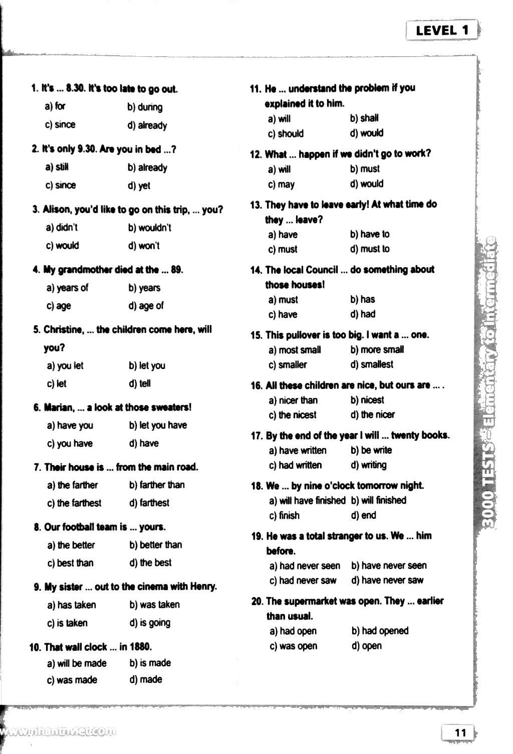 Sách 3000 Tests Elementary To Intermediate (Không CD) - ảnh 11