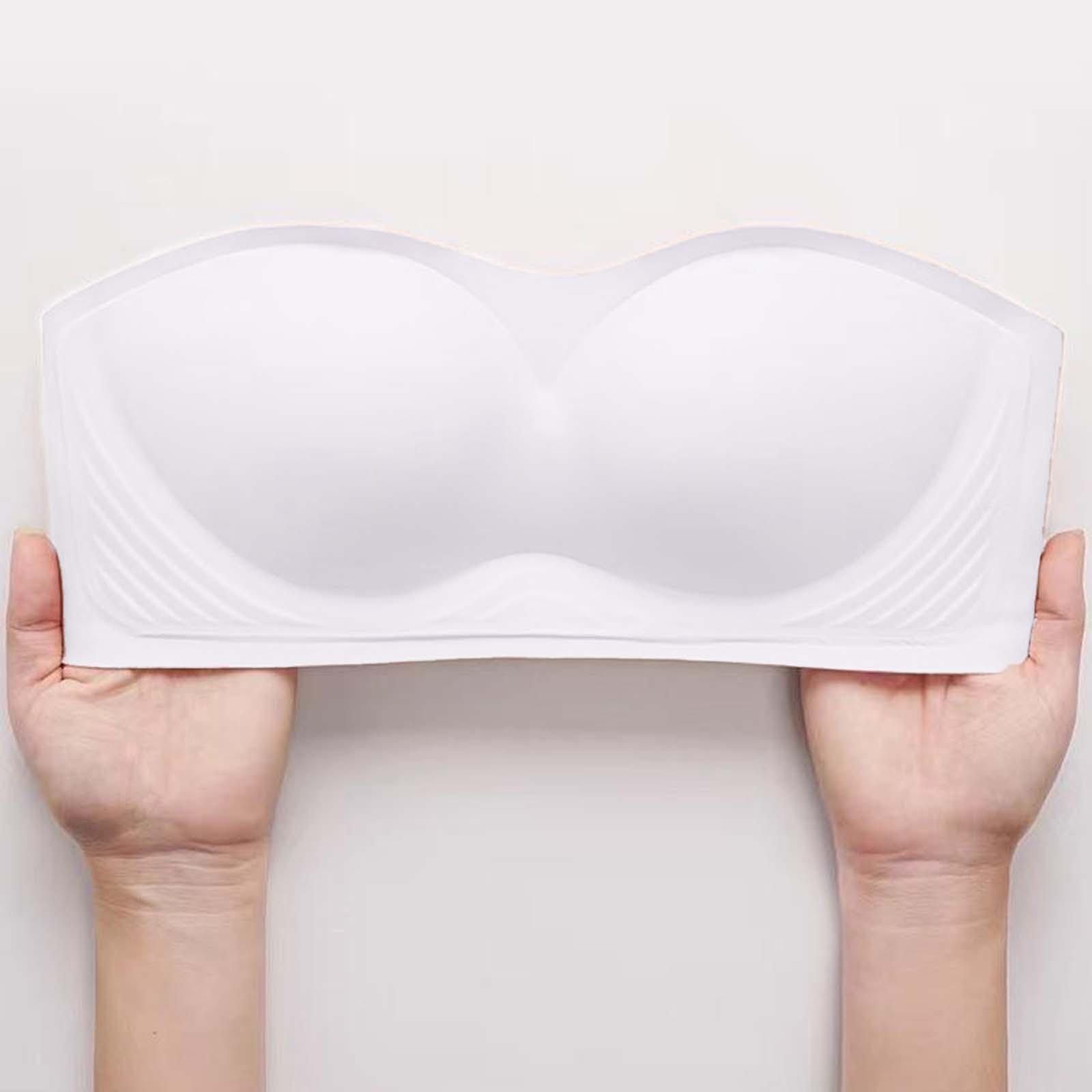 Women Strapless Bra Push up Bra with Transparent Strap Breast Lift Bra Underwear Seamless Invisible Bra Bralette Bra for Party Girl Everyday
