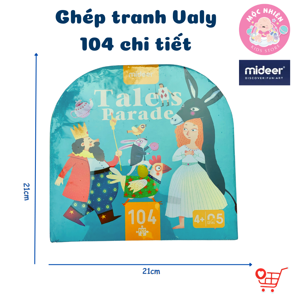 Bộ xếp hình valy Mideer Tales Parade 104 mảnh ghép dành cho bé từ 4 tuổi + - chủ đề Cuộc diễu hành cổ tích