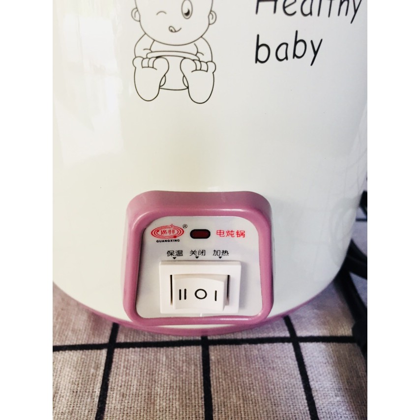 Nồi Chưng, Tiềm Yến, Nấu Cháo, Soup, hầm chậm... bằng điện 0,7Lít GX 07A (nắp kính hồng)- Hàng nhập khẩu