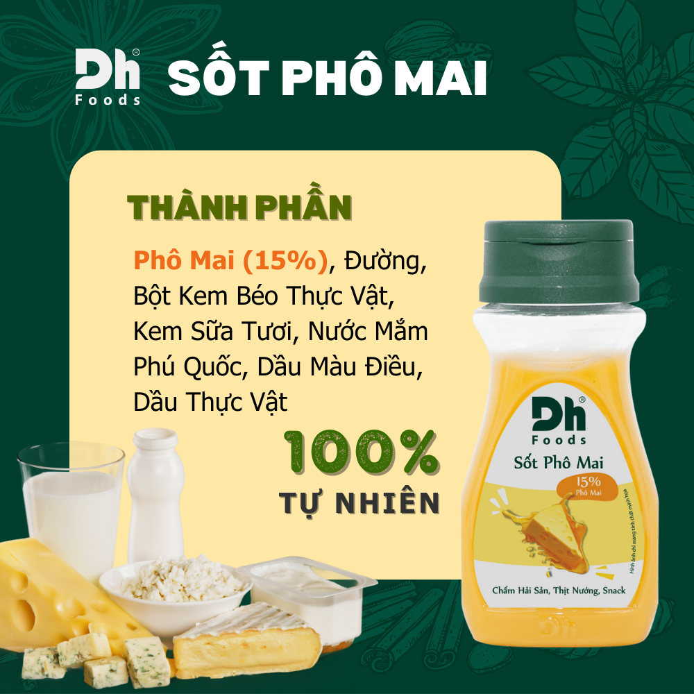 Hình ảnh Sốt Phô Mai Dh Foods 100gr - gia vị 14% phô mai tươi béo ngậy ăn kèm mỳ Ý, khoai tây chiên, sốt chấm hải sản đồ nướng