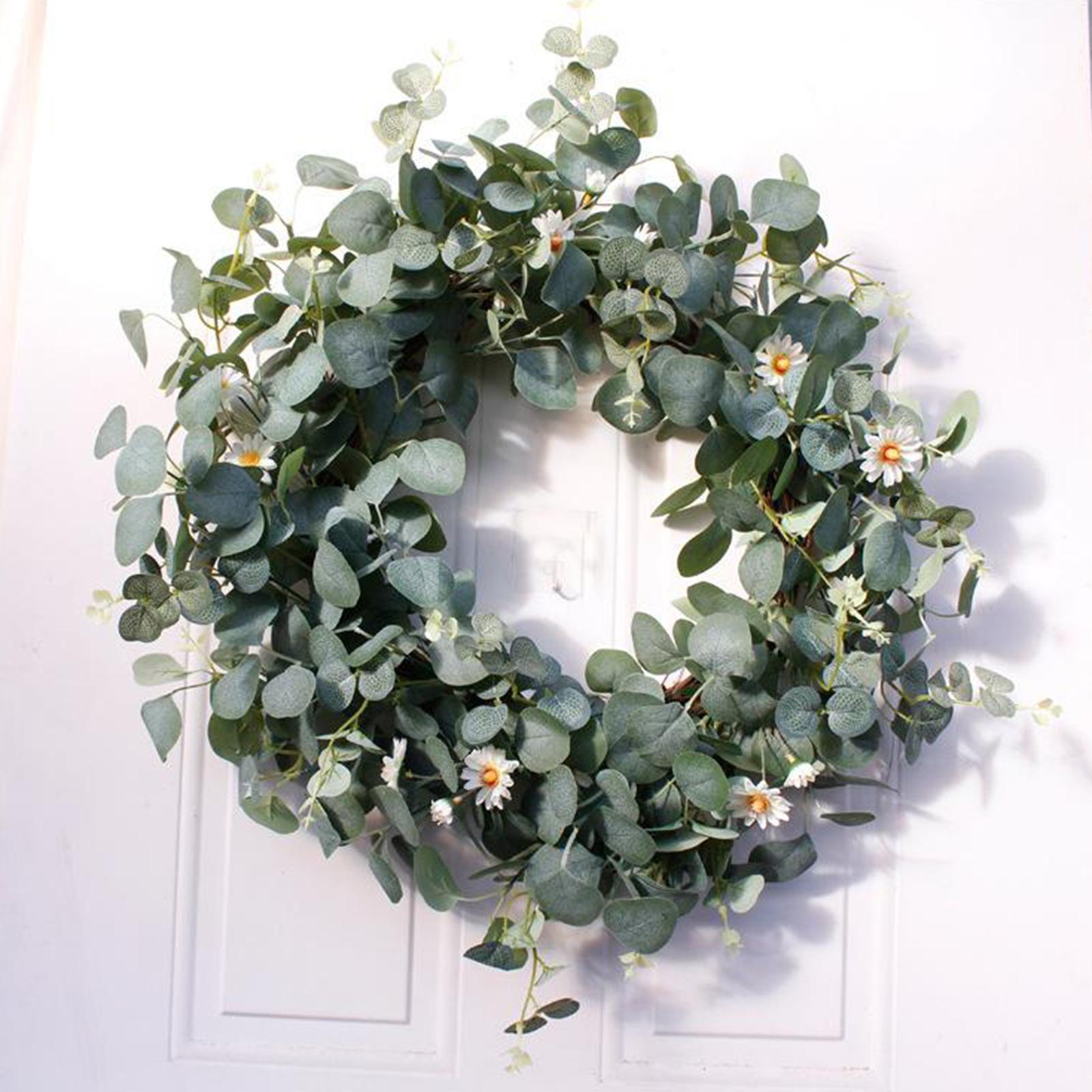 Eucalyptus Wreath Front Door Green Leaves Garland Hanging 56cm