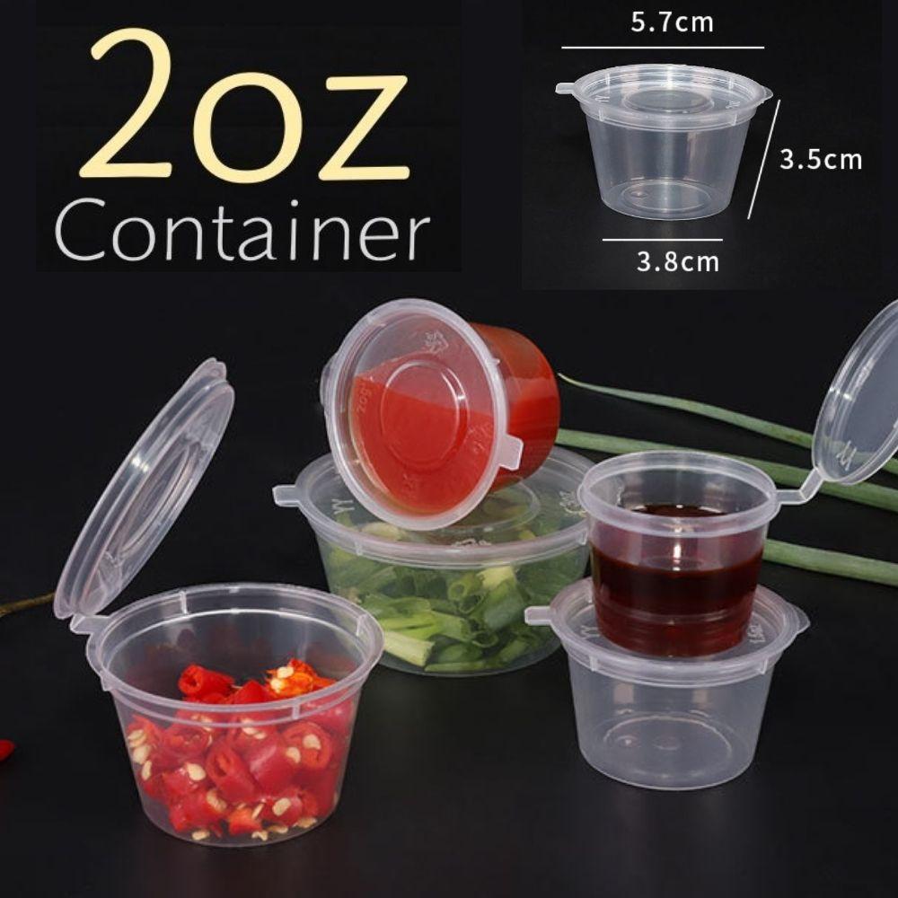 Hộp Đựng Nước Sốt Chất Liệu Nhựa Pp Màu Trong Suốt Dung Tích 2oz
