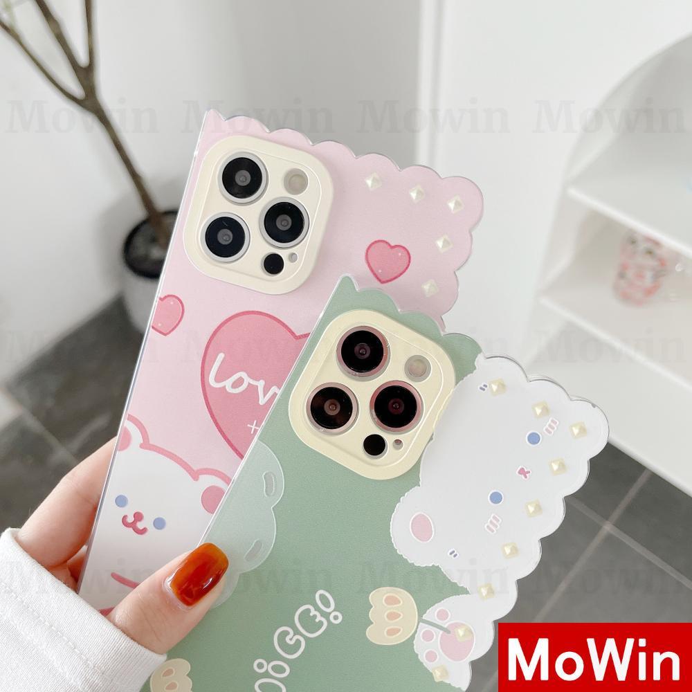 Mowin - iPhone Case Silicone Soft Case Clear Case Square Edge Cake Wave Pattern Bear Cute Style For iPhone 11 iphone 12 pro max iphone 7 plus iphone 8 plus iphone xr xs max Max 11 XS 7 Xr iphone 8 Pro SE SE2020 12 MAX 7plus 8plus mini