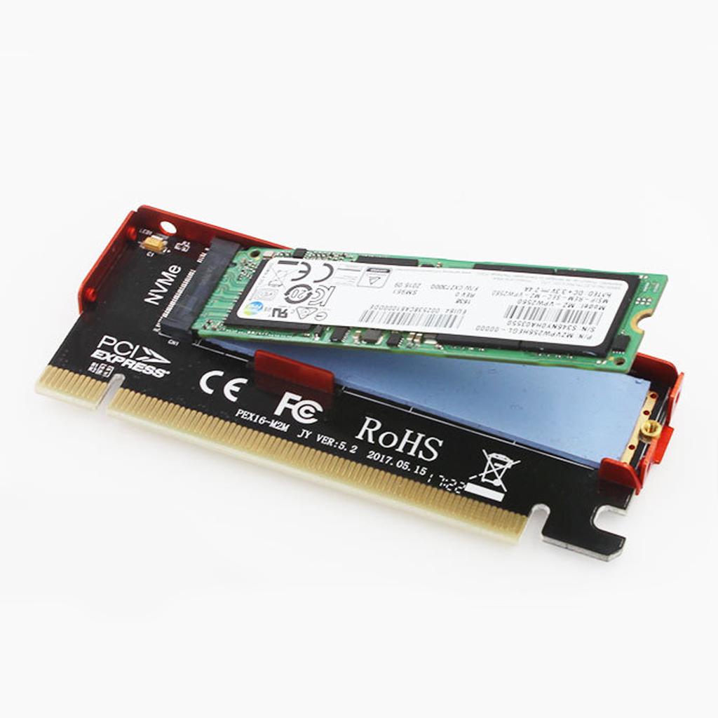 2xNVMe M.2 NGFF SSD to PCIE 3.0 X16 Adapter Expansion Card with Heat Sink Housing