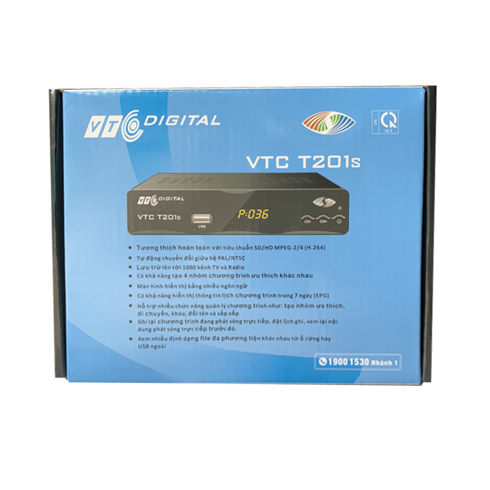 Đầu thu kỹ thuật số DVB T2 Model VTC hỗ trợ xem toàn bộ những kênh truyền hình miễn phí trong nước - Hàng nhập khẩu