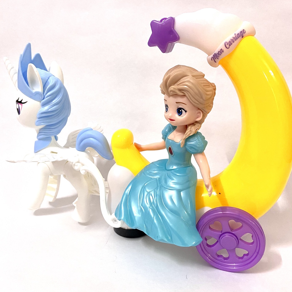 Đèn lồng Elsa, Sofia, Bạch Tuyết ngồi xe ngựa Pony chạy pin có nhạc có đèn cho bé chơi Trung Thu