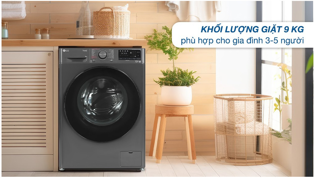 MÁY GIẶT CỬA TRƯỚC LG FV1409S4M 9KG INVERTER 2023- Hàng Chính Hãng - Chỉ Giao Hà Nội