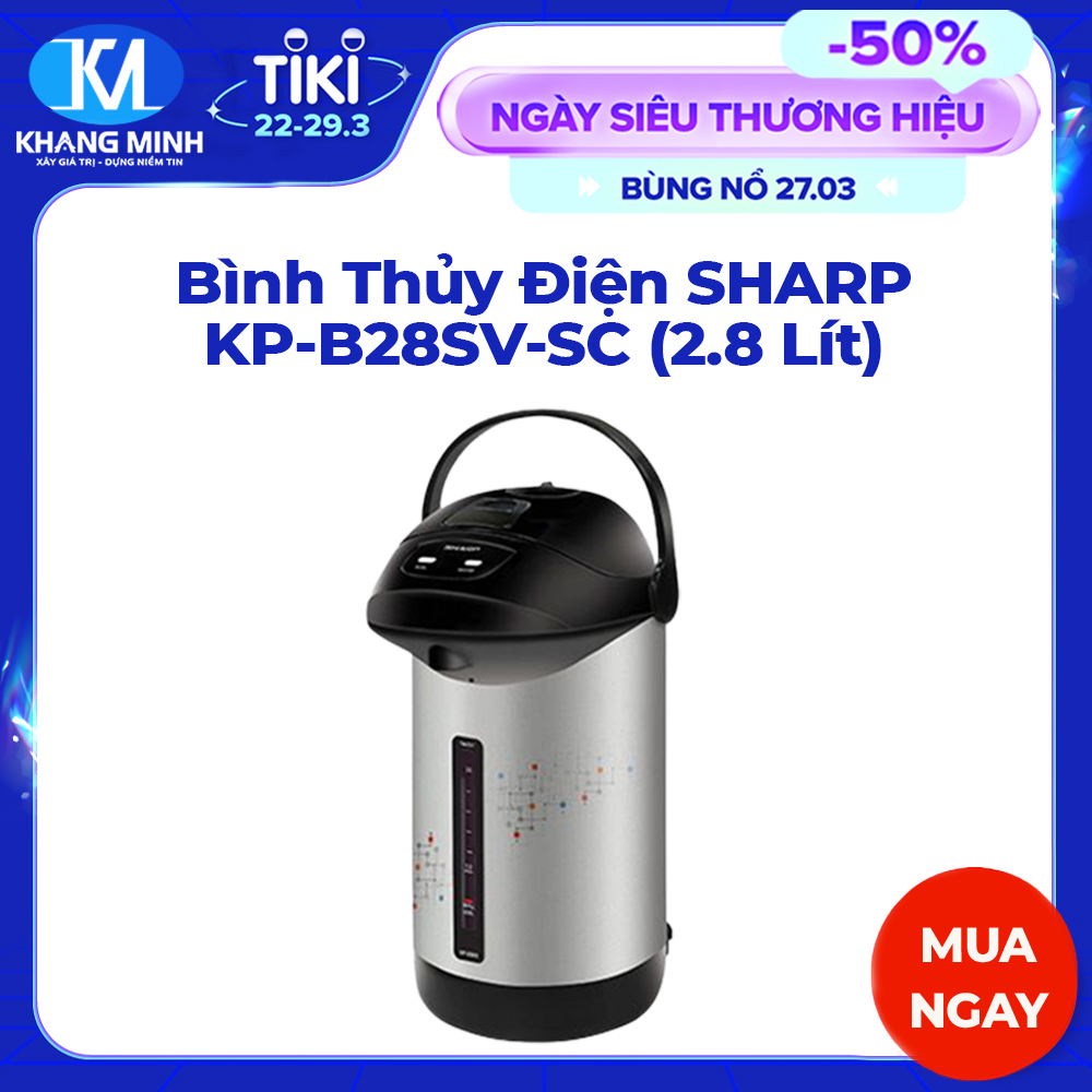 Bình Thủy Điện SHARP KP-B28SV-SC (2.8 Lít) - Hàng Chính Hãng