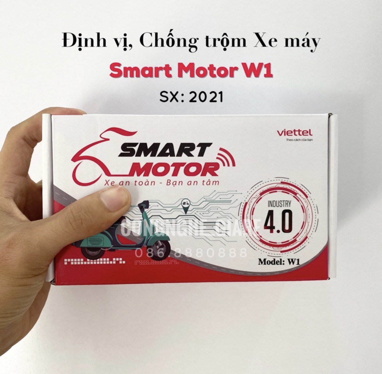 [HÀNG CHÍNH HÃNG] SMART MOTOR W1 (4G) VIETTEL - Định vị, chống trộm Xe máy, Ô TÔ - mới 100%, SX Th10/2023 - Bản nâng cấp từ W3, W2 2022