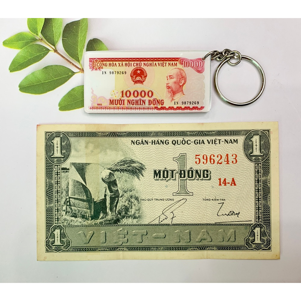 1 Đồng đập lúa ruộng muối ngày xưa thời bao cấp - tặng kèm móc khóa tiền xưa