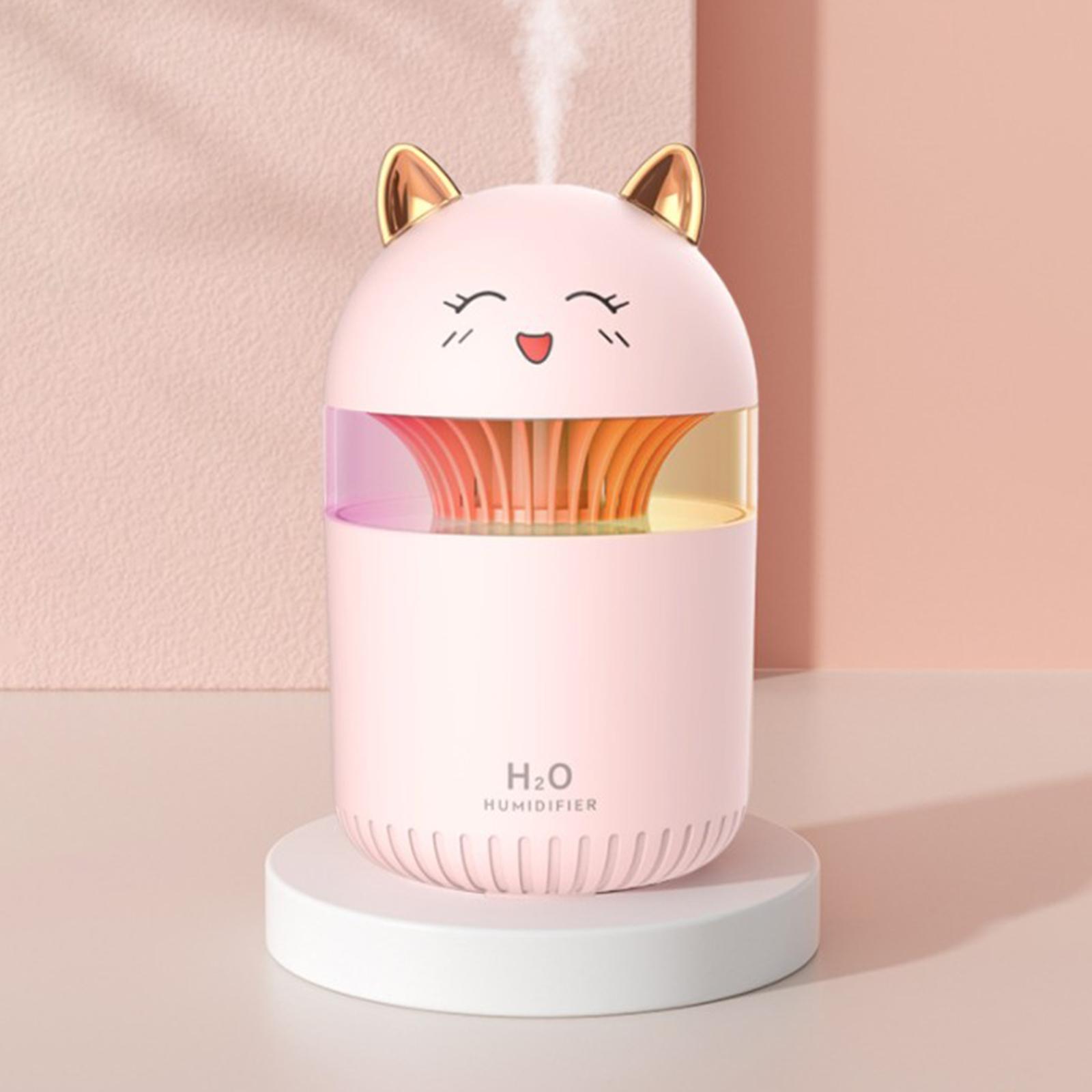 Lovely Cat Air Humidifier with Colorful Atmosphere Light Silent Portable Aromatherapy Diffuser for Car Bedroom SPA Travel Office