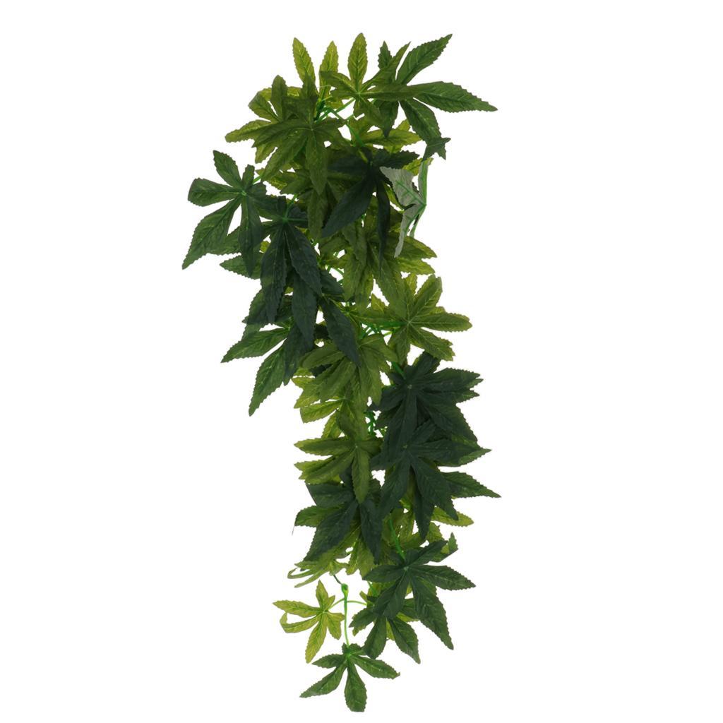 3 pcs Artificial Pet Reptile Terrarium Leaf Vines Vivarium Ornament Plant