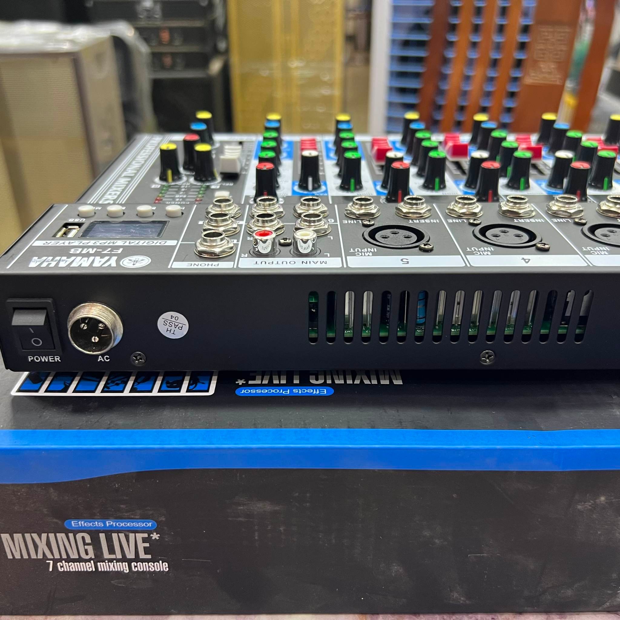 Bàn Mixer YAMAHA F7-MB: Có Bluetooth, USB.. Phù hợp mọi loại dàn hát karaoke, hát thu âm, hát Livestreams...