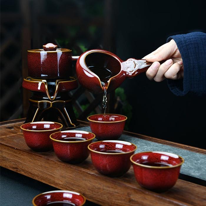 Bộ Ấm Chén Pha Trà Cối Xay Hoài Cổ, Gốm Sứ Cao