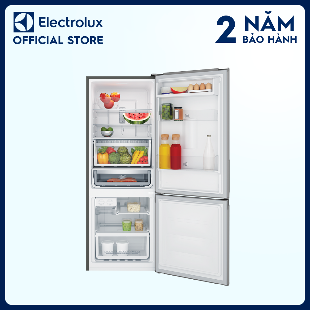 [Freeship] Tủ lạnh Electrolux Inverter ngăn đá dưới có ngăn đông mềm 308 lít - EBB3402K-A - Khử mùi diệt khuẩn, khay đá xoay, ngăn đông lớn, đảm bảo độ lạnh đồng đều [Hàng chính hãng]