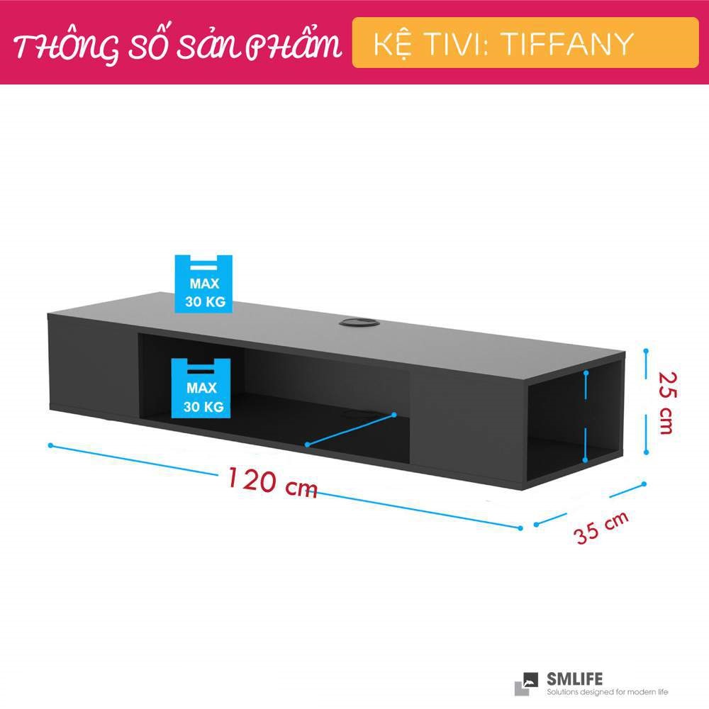 Kệ Tivi gỗ hiện đại SMLIFE Tiffany | Gỗ MDF dày 17mm chống ẩm | D120xR35xC25cm