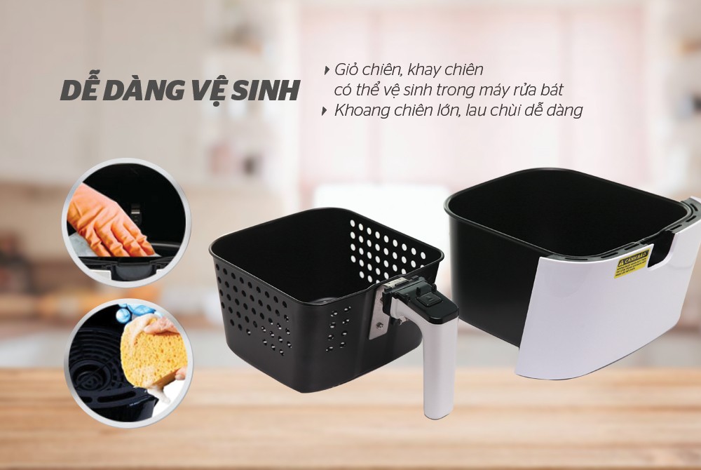 Nồi Chiên Không Dầu Sunhouse Mama SHD4086W (4.5 Lít) - Hàng Chính Hãng