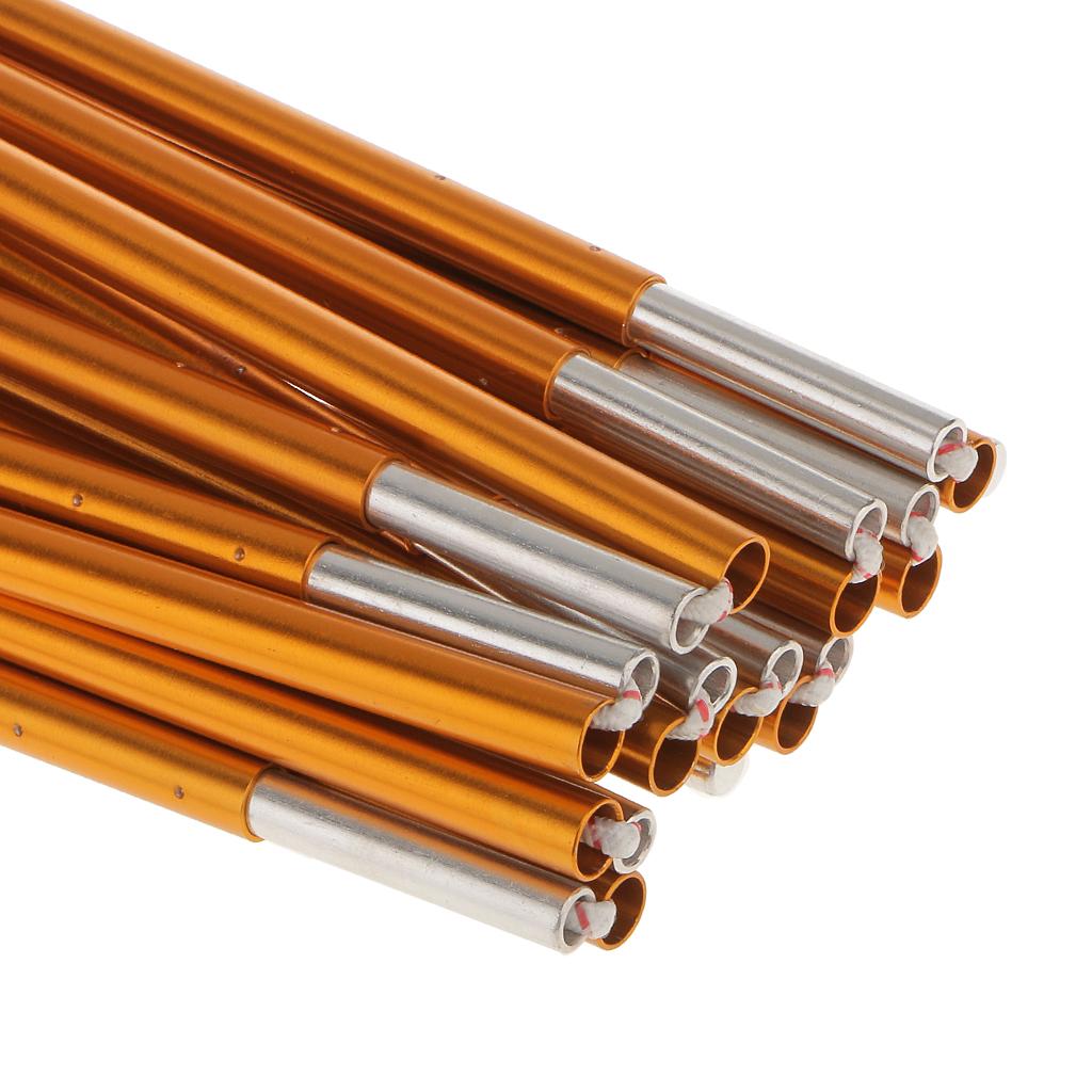 2xBackpacking Awning Tent Poles Bar Travel Camping Gold Φ8.5mm 395 cm