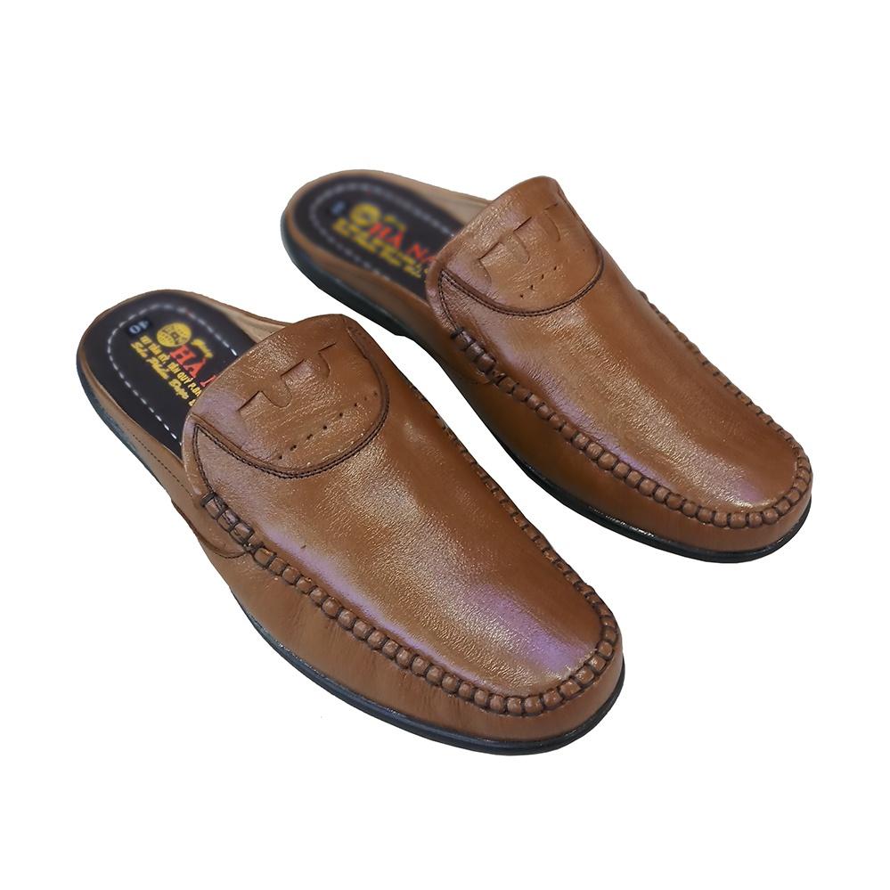 Dép Bít Mũi Nam Da Bò Thật TiTi ĐÔ Cao Cấp GSB20118d