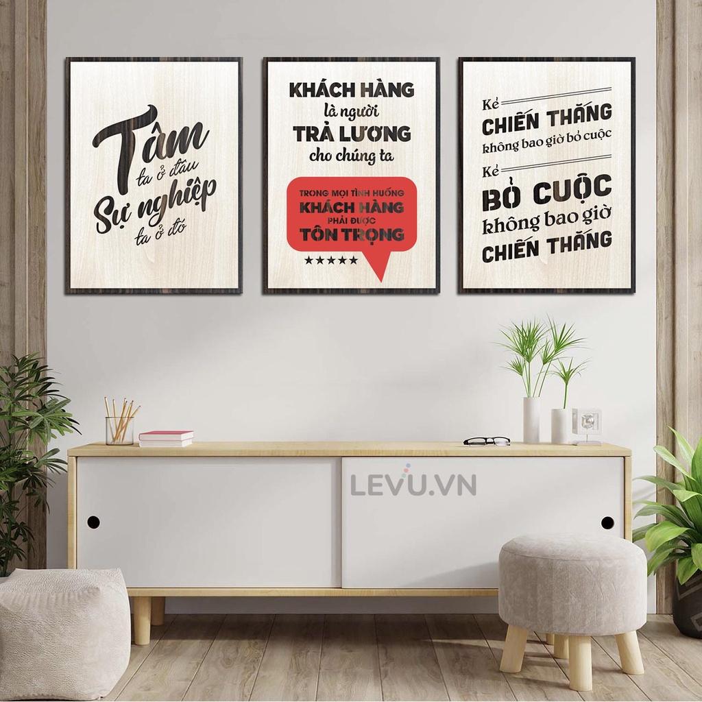 Combo 3 Tấm Tranh Slogan Gỗ tạo động lực khổ lớn 40x55cm
