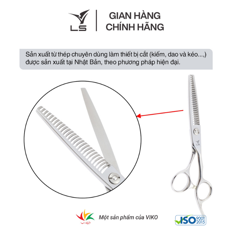 Kéo tỉa tóc LS rơi 15-20% quai offset vênh đỡ ngón cố định T3226