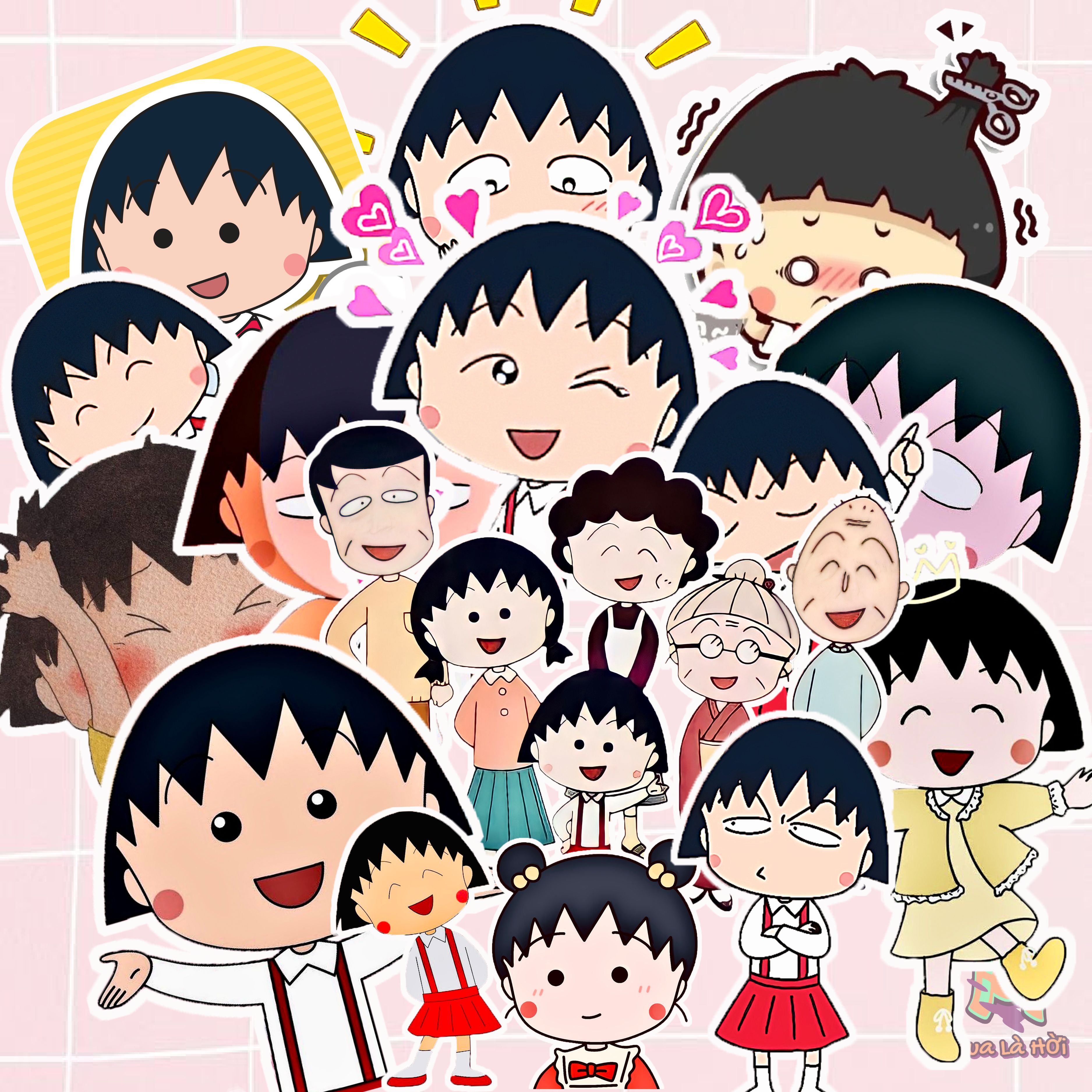Miếng dán Stickers chủ đề Nhóc Maruko