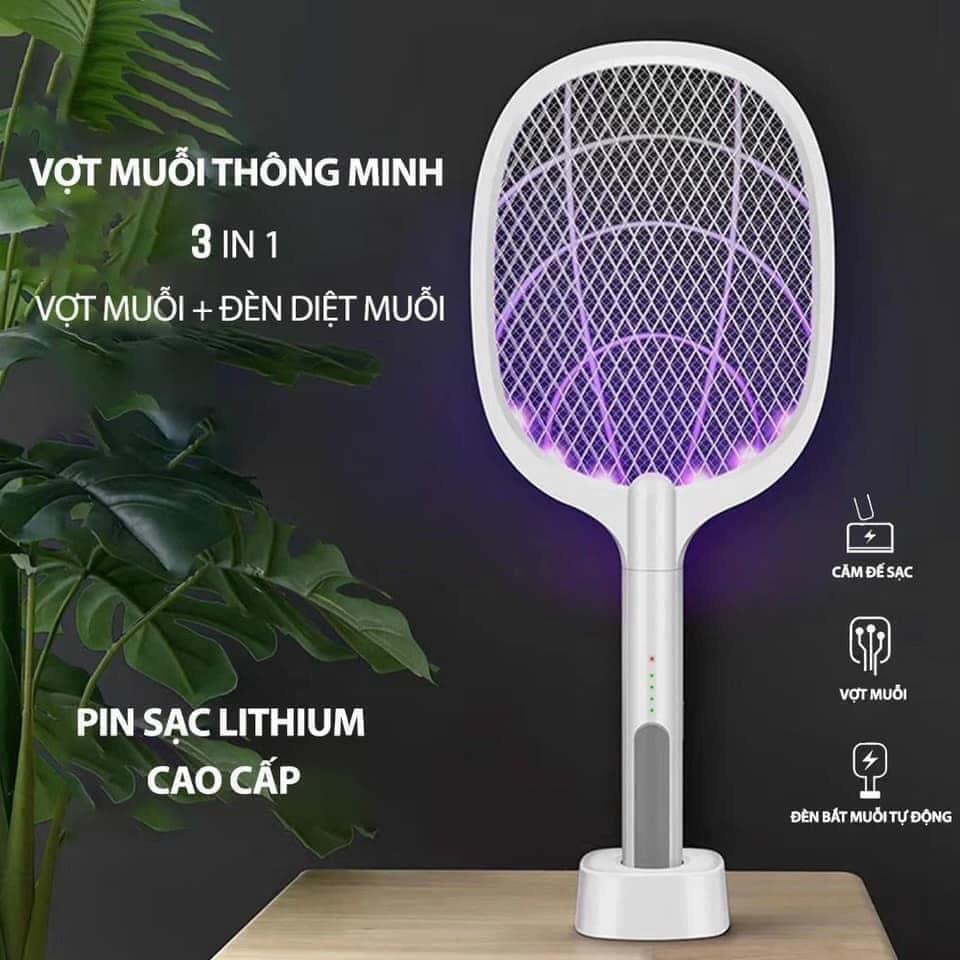 Vợt Muỗi Kiêm Đèn Bắt Muỗi Đa Năng Tích Điện 2 Trong 1