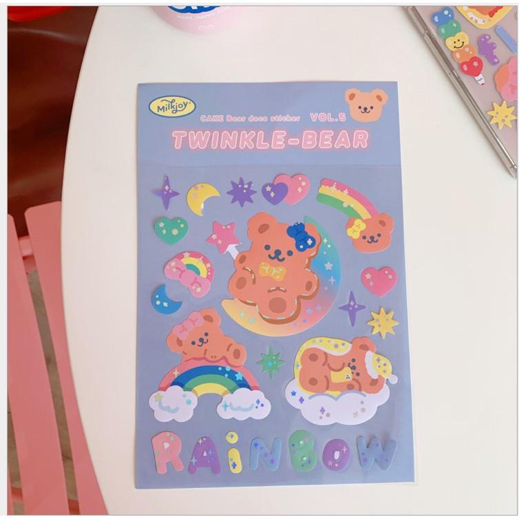 Sticker gấu dễ thương chống thấm nước, nhãn dán đẹp SUNNYSTORE