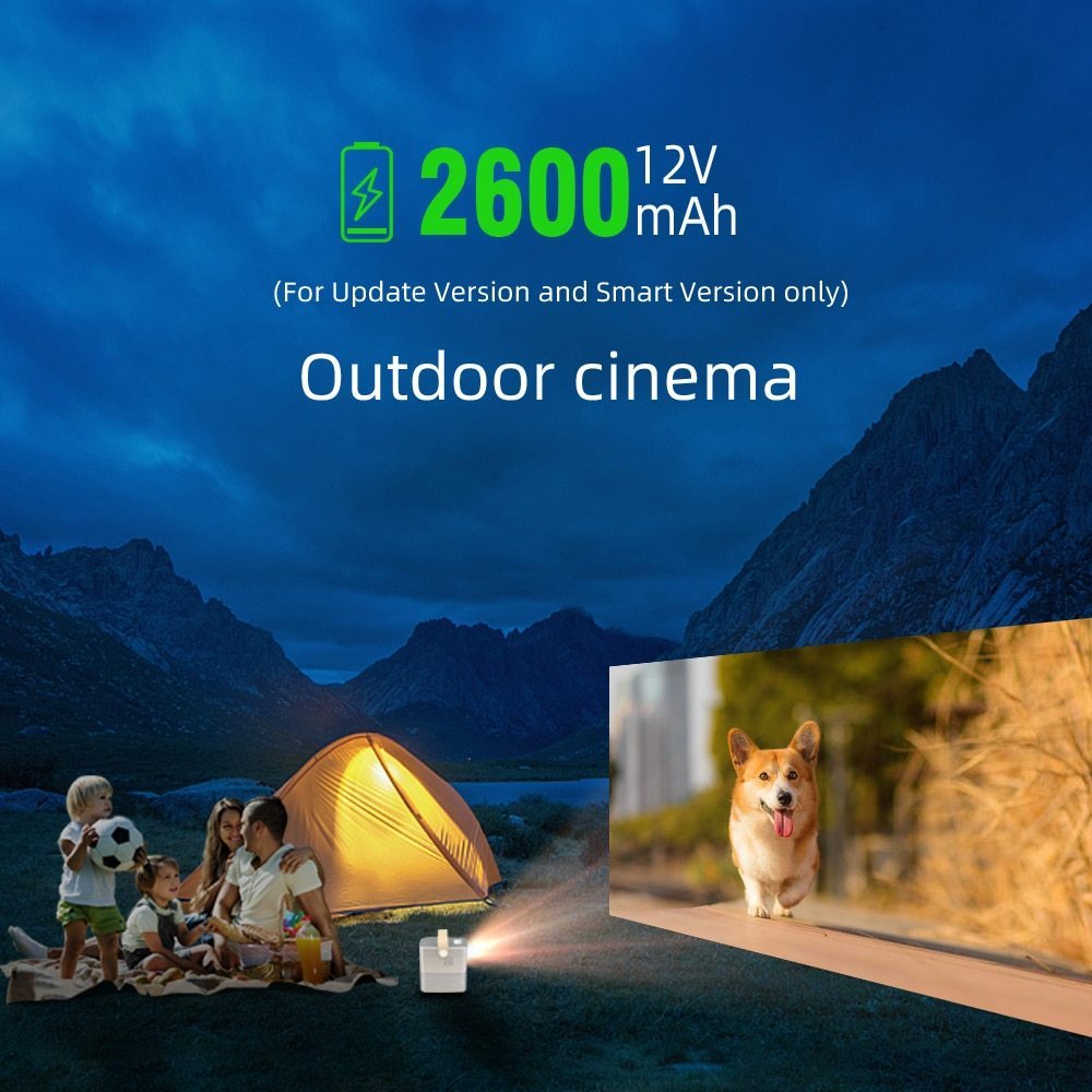 Máy chiếu Mini Thông minh Byintek 720HD, Android, tích hợp Pin - Hàng chính hãng