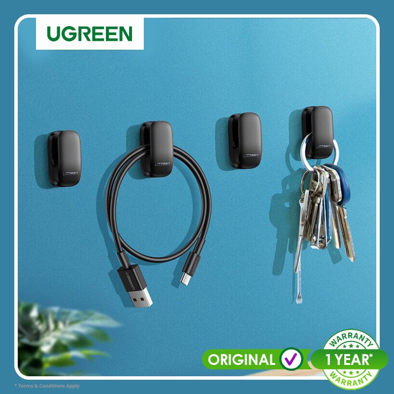 Móc đồ dán tường UGREEN LP252 - Túi 4 chiếc - Mặt dán tiện lợi, dùng trên ô tô, văn phòng - Hàng nhập khẩu chính hãng