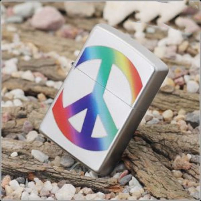 Bật Lửa Zippo Lighter Peace Satin Chrome Chính Hãng Usa