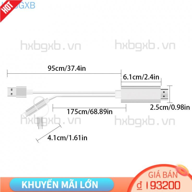 Cáp Chuyển Đổi 3 Đầu Từ Micro Type-C Sang Hd Chuyên Dụng Chất Lượng Cao