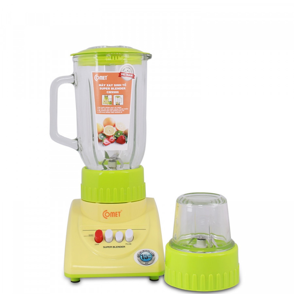 Máy Xay Sinh Tố Cối Thủy Tinh 1.25L Comet CM9956 - Hàng Chính Hãng