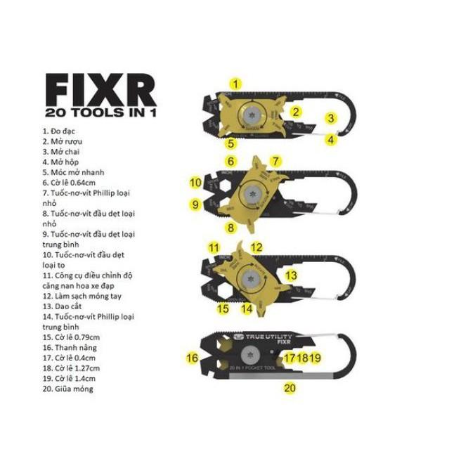Móc Chìa Khóa Kiêm Dụng Cụ Đa Năng 20 Trong 1