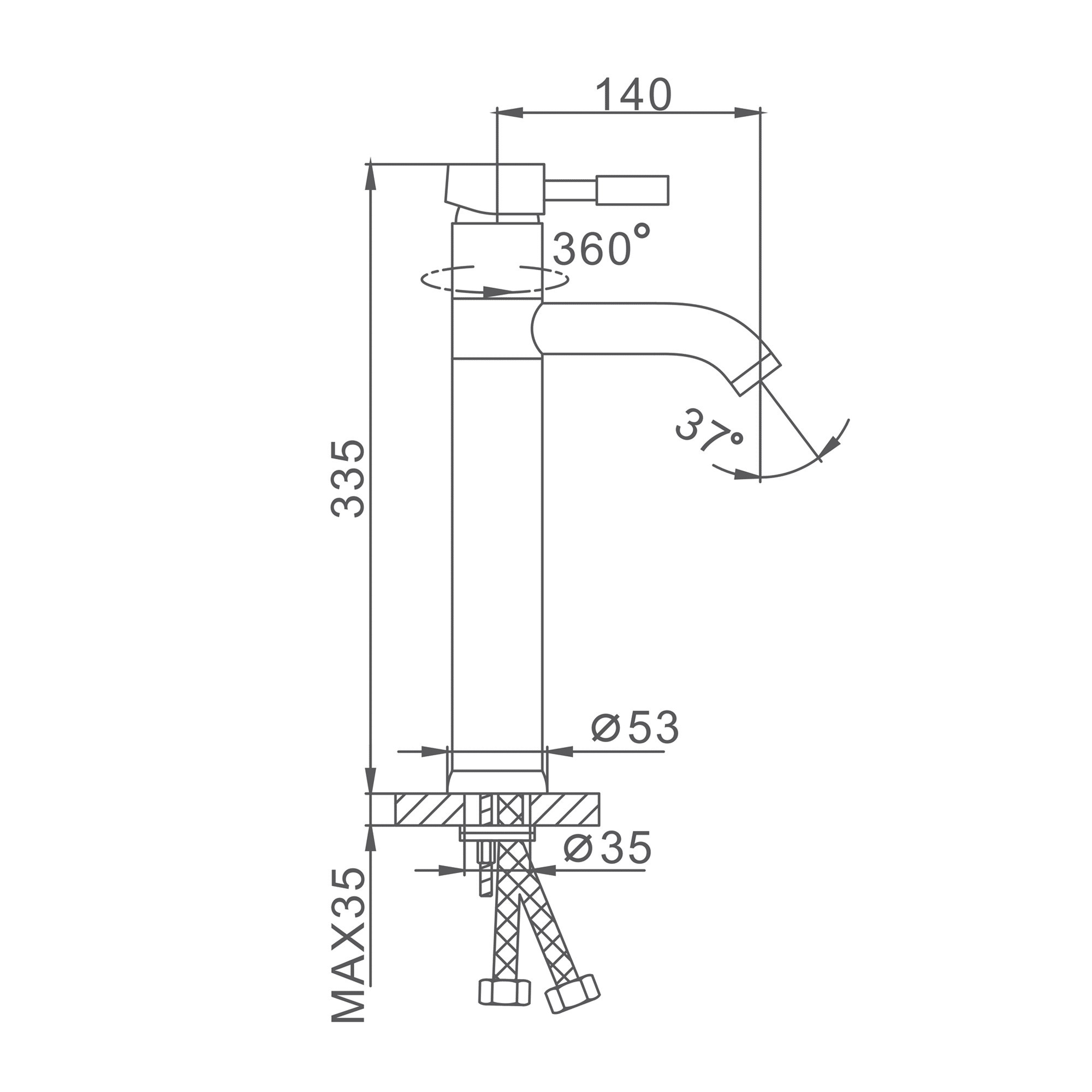 Vòi chậu lavabo nóng lạnh Frap F1052-2 - Hàng Chính Hãng LIÊN BANG NGA