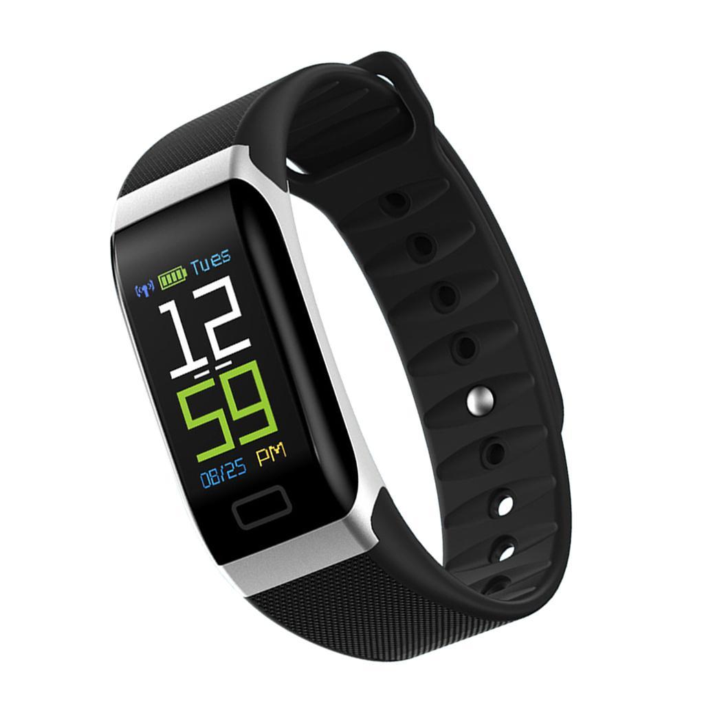 Waterproof Digital Sports Band Smart Wristband Bracelet for Phone black