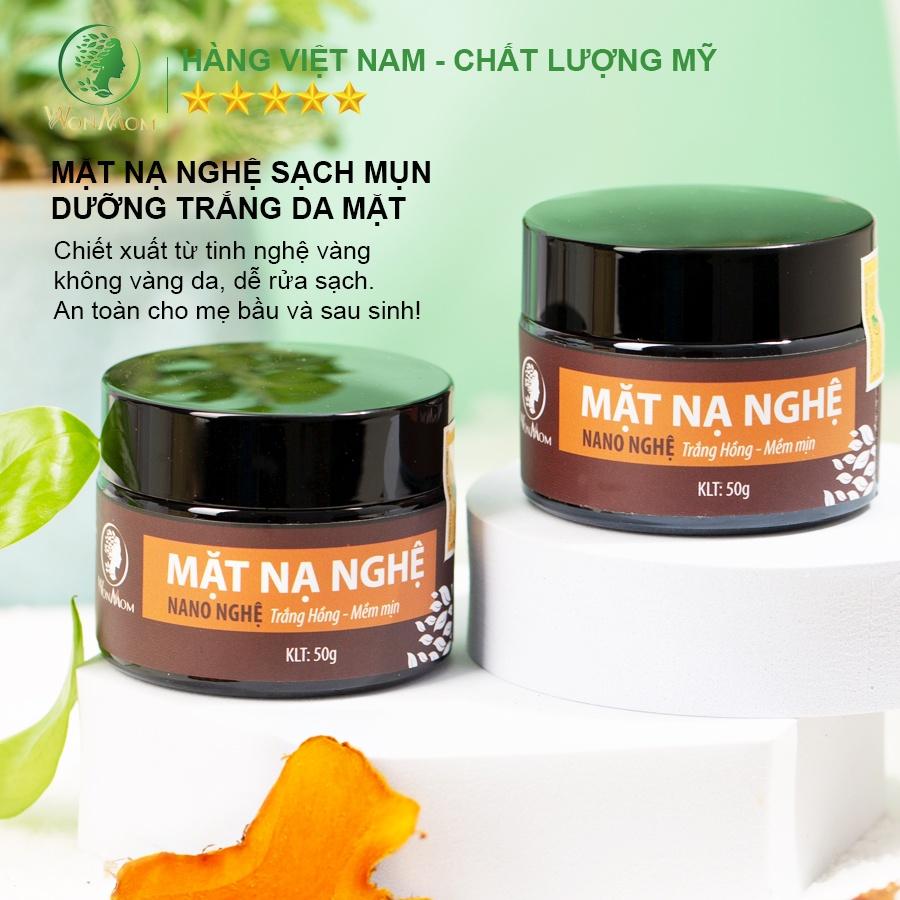 Bộ trắng da, sạch mụn nám toàn diện Wonmom (Sữa rửa mặt+Kem nghệ tươi+Serum mụn+Mặt nạ nghệ)