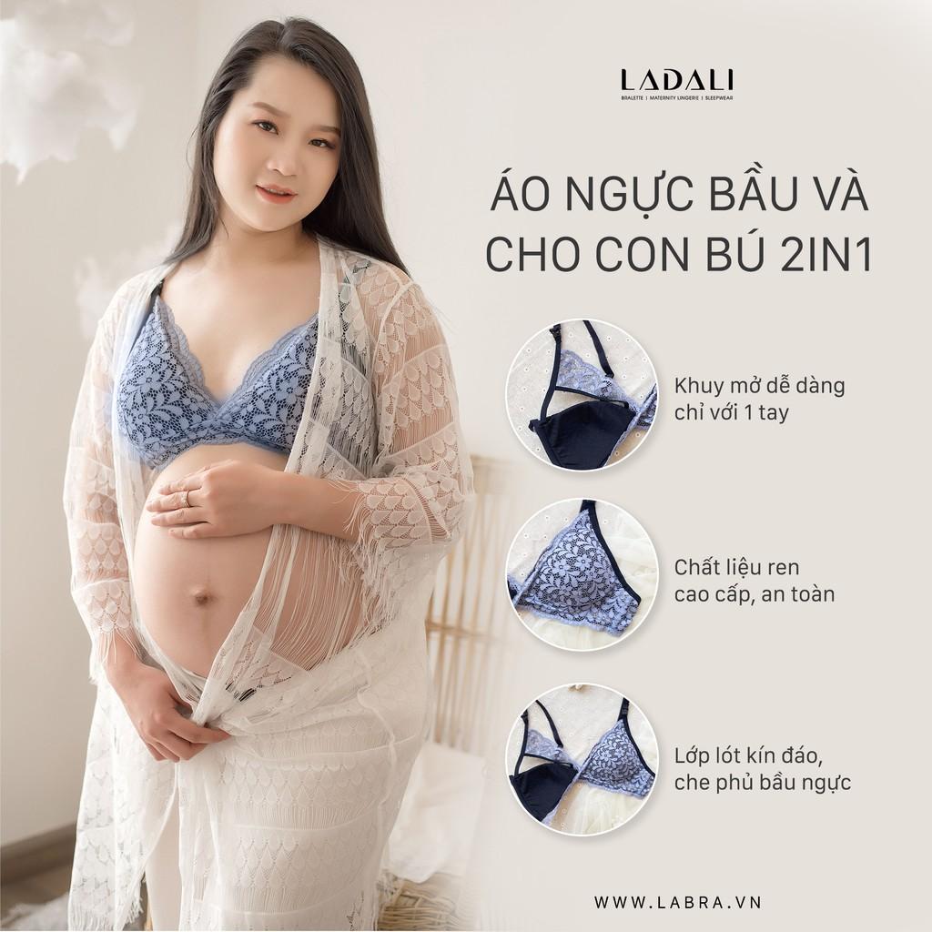 Áo ngực bầu và sau sinh 2IN1, đồ lót cho bé bú cao cấp Ladali S207 - Tím Xanh