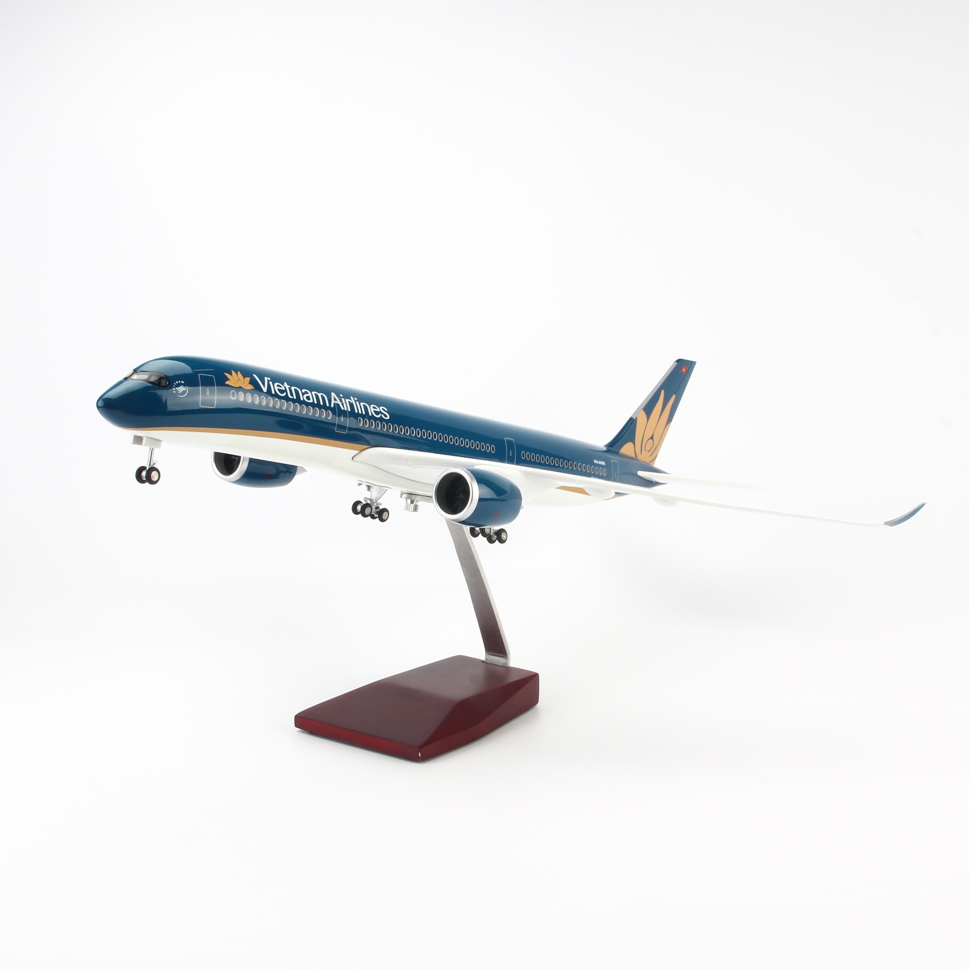 Mô hình máy bay Vietnam Airlines A350 lắp ráp có đèn 47cm MBMH46