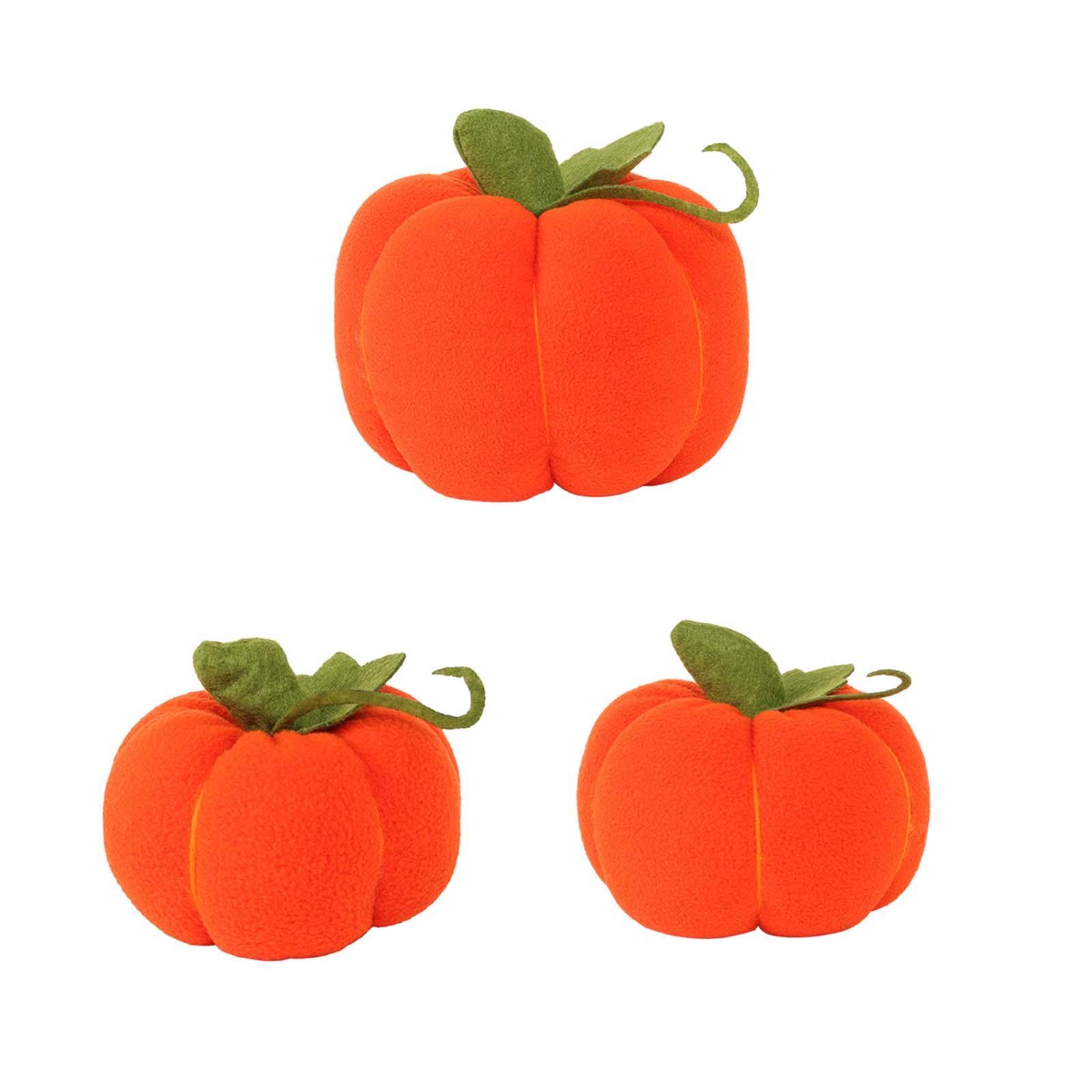 3Pcs Simulated Pumpkin Plush Toy Pumpkin Decoration Artwork Fake Pumpkin Tabletop Pumpkin Figurine Ornaments for Home Bedroom