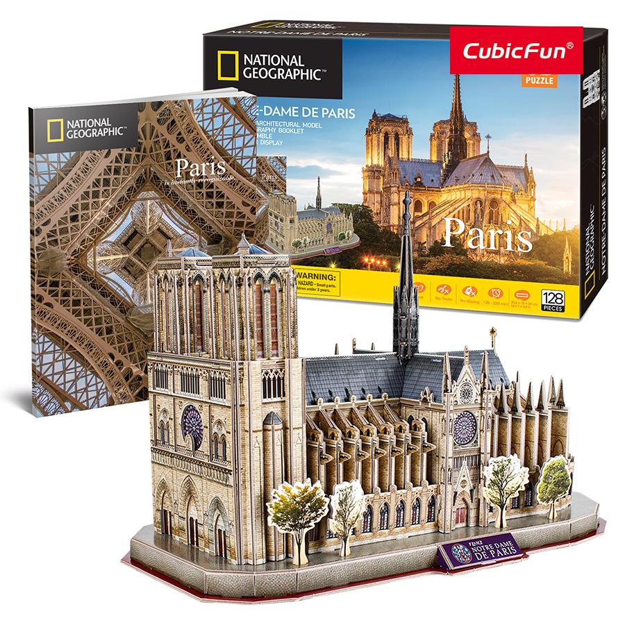 Đồ Chơi CUBIC FUN Trẻ Em Xếp Hình 3D Nat Geo: Nhà Thờ Đức Bà Paris DS0986H