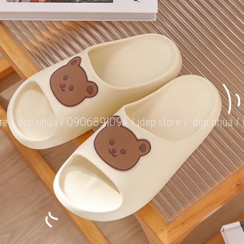 (TĂNG 1-2 SIZE) Dép bánh mì nữ quai ngang hình Gấu iDÉP siêu nhẹ DL237