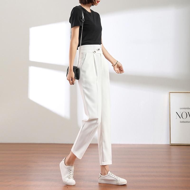 Quần baggy nữ lưng cao công sở đẹp Doloxi khuy chéo vải tuyết mưa Q31