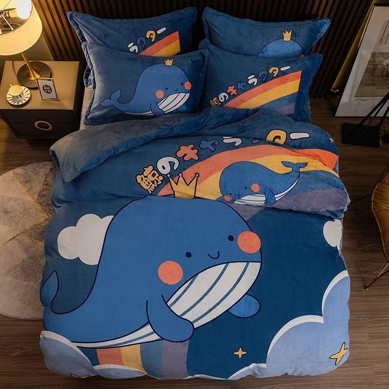 Bộ Chăn Ga Gối Nỉ Nhung, Set chăn ga nỉ nhung 3D, Bộ chăn ga nỉ nhung 4 món, Drap Giường Đủ Kích Thước Bọc Đệm