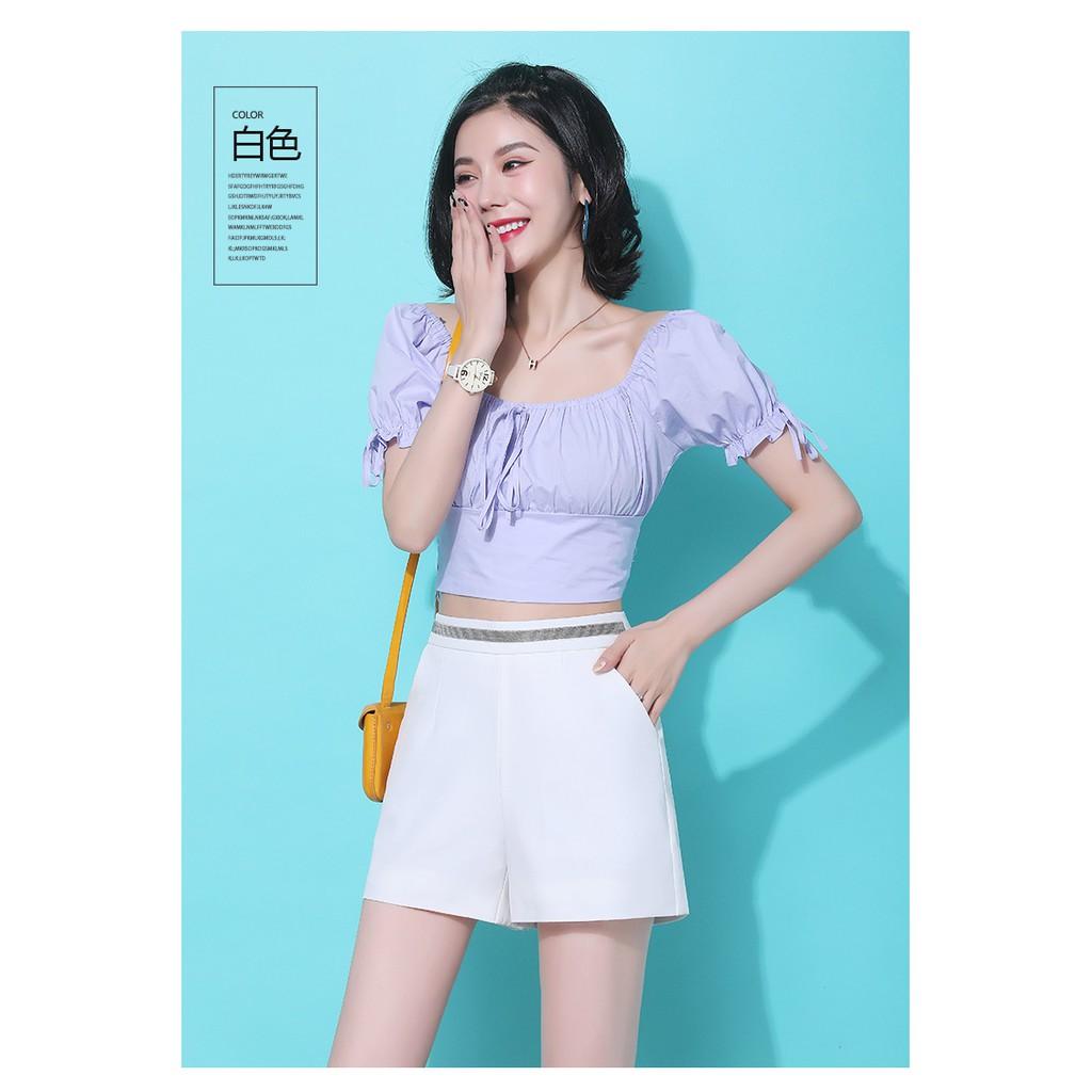 Quần Short Nữ ️Freeship 50k️ Quần Sooc Nữ Tuyết Mưa Cạp Cao Viền Kim Tuyến