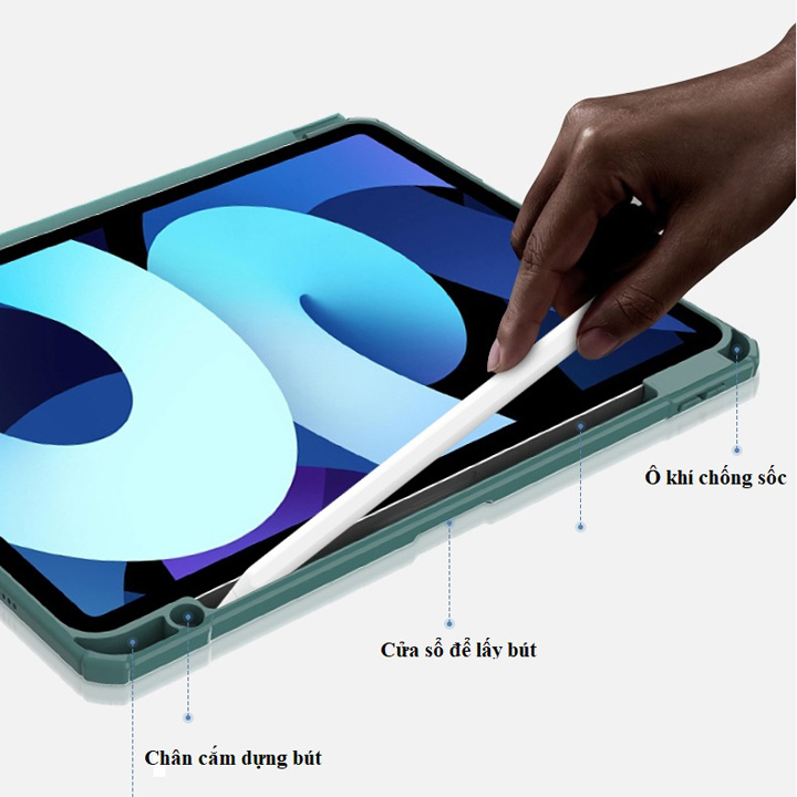 Bao Da Cao Cấp Dành Cho iPad Pro 11 inch 2021/2020/2018 Chính Hãng Mutural Folio Case Lưng Trong Suốt, Chống Sốc, Có Ngăn Đựng Bút Tiện Lợi - Hàng Chính Hãng